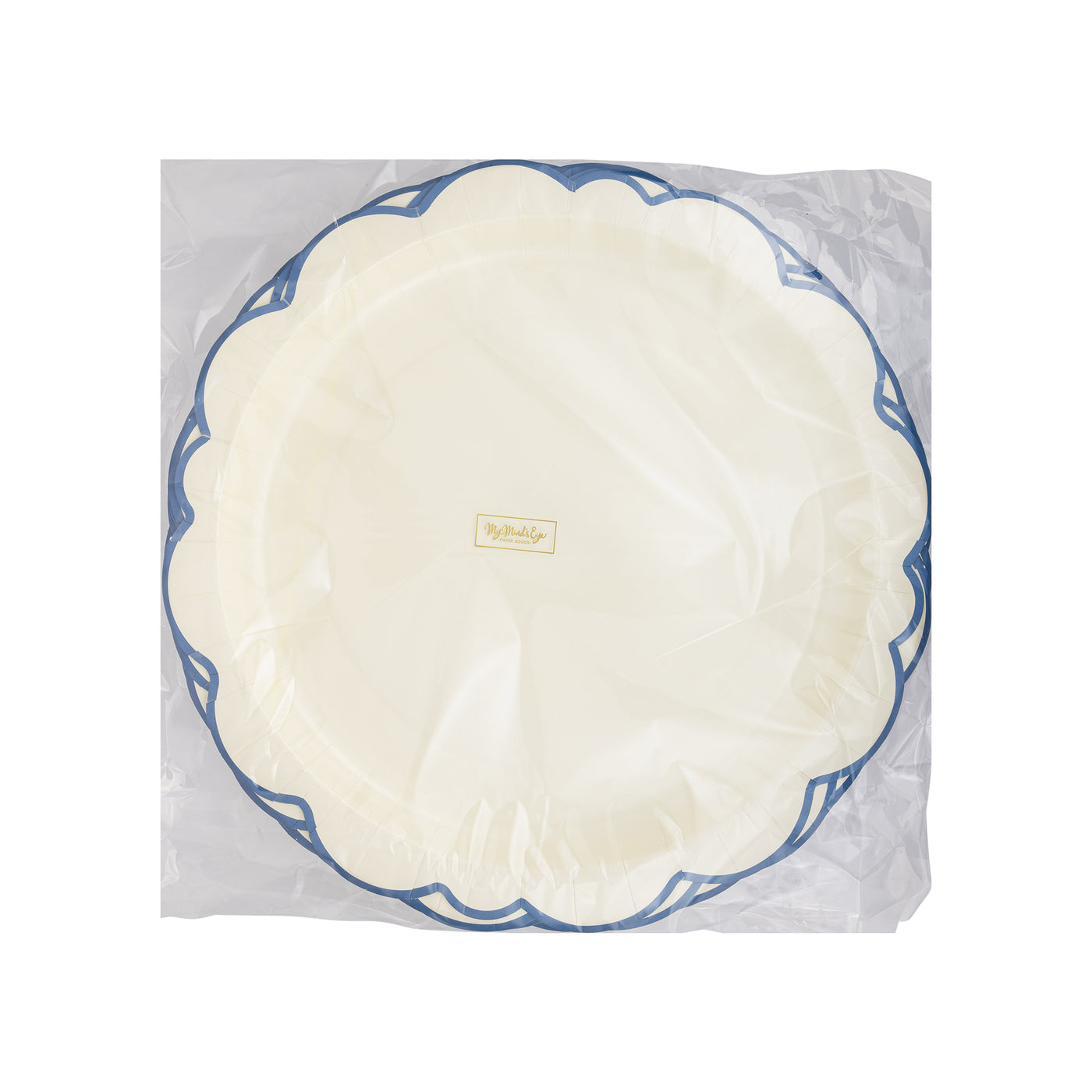 Pembroke Cream with Blue Edge 12" Paper Plate