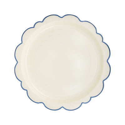Pembroke Cream with Blue Edge 12" Paper Plate