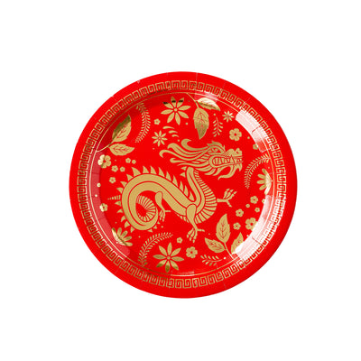 Lunar New Year Dragon Foliage Paper Plate