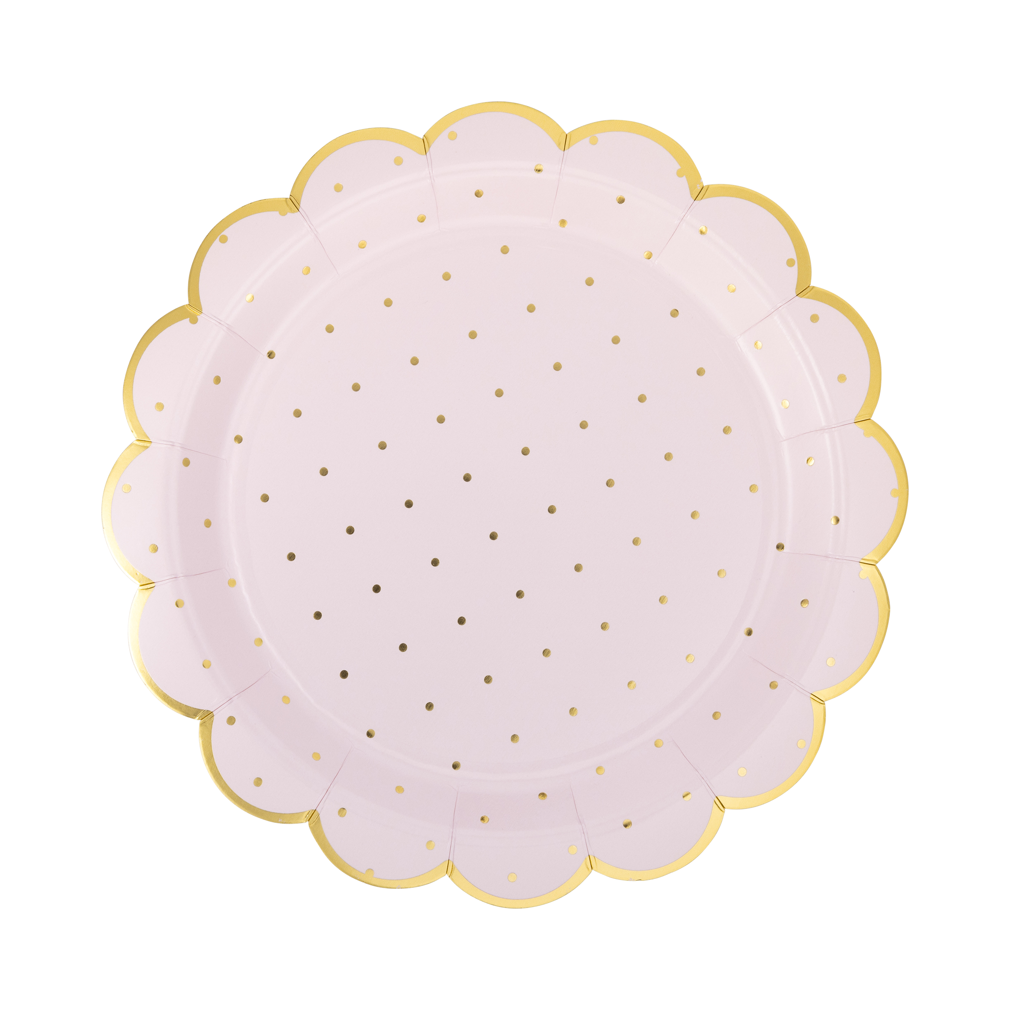 Polka Dot Pink Gold Paper Plates Princess Dot Plate