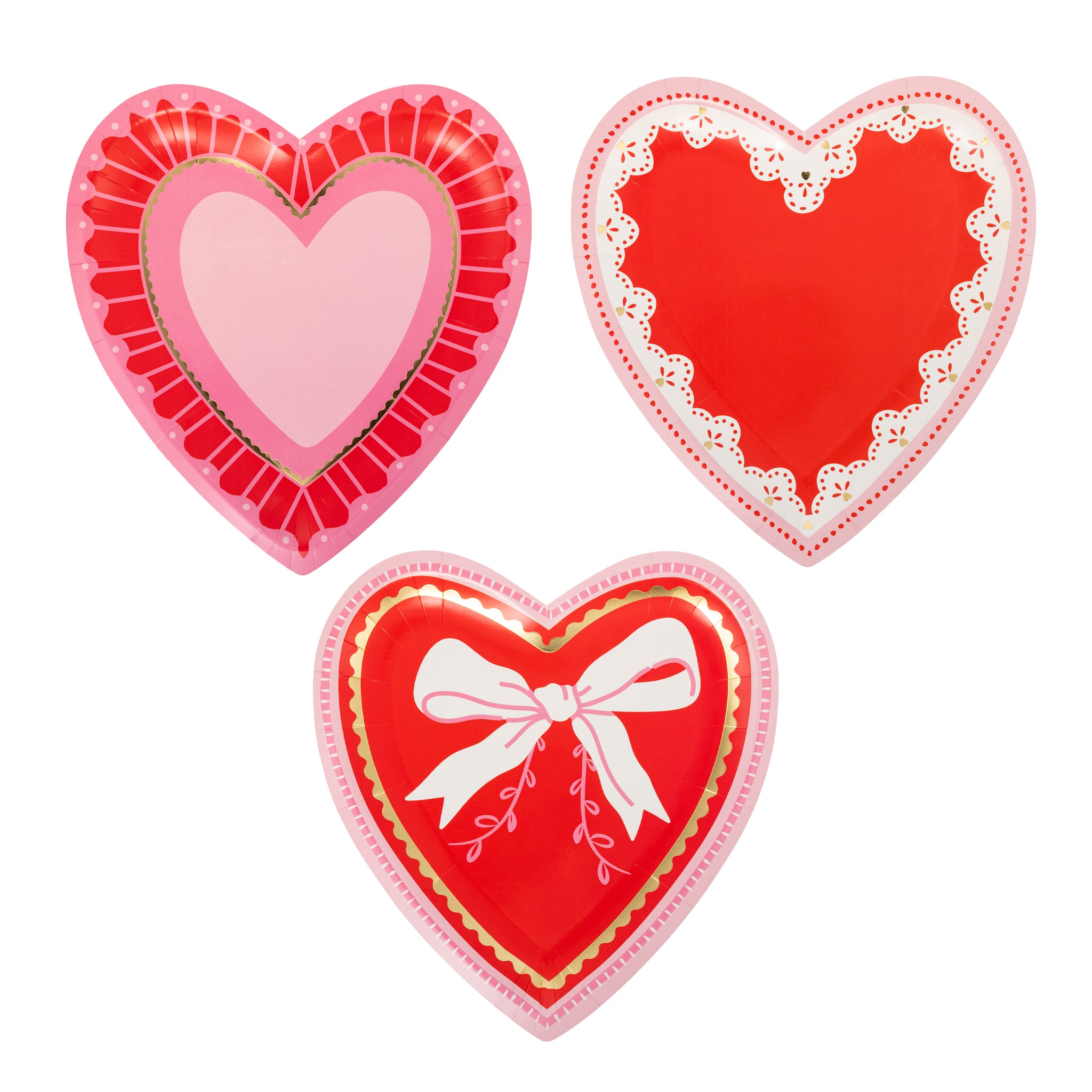 60s フレンチキーホルダー ブルボン Amourette ハート coeur Vintage Heart Shaped Plate Set | My Mind's Eye.