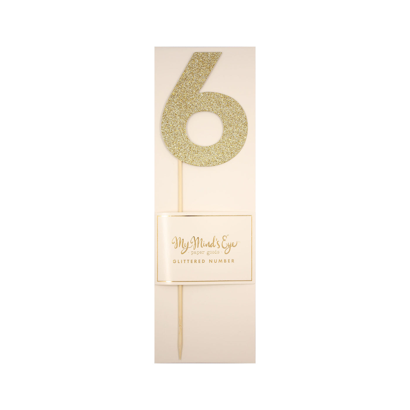 Gold Glitter Number 6 - My Mind's Eye Paper Goods