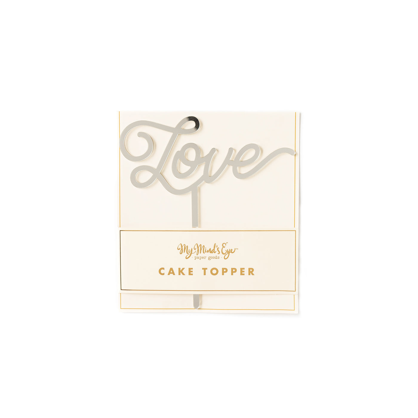 Basic Love Cake Topper - Silver - My Mind's Eye Paper Goods