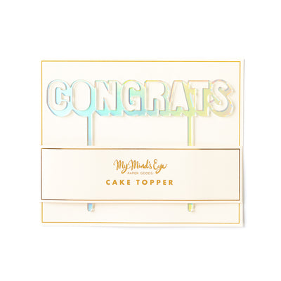 Holographic CONGRATS Cake Topper - My Mind's Eye Paper Goods