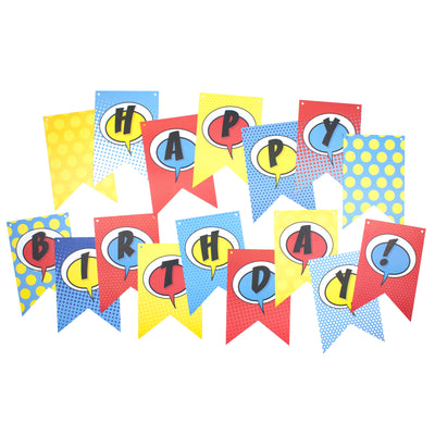 Paper Love Comic Pop "Happy Birthday" Word Banner - My Mind's Eye Paper Goods