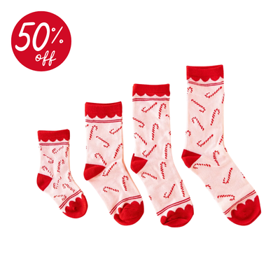 Whimsy Santa Candy Cane Socks