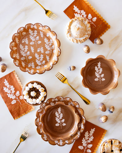 Acorns Scalloped Circle Paper Plate