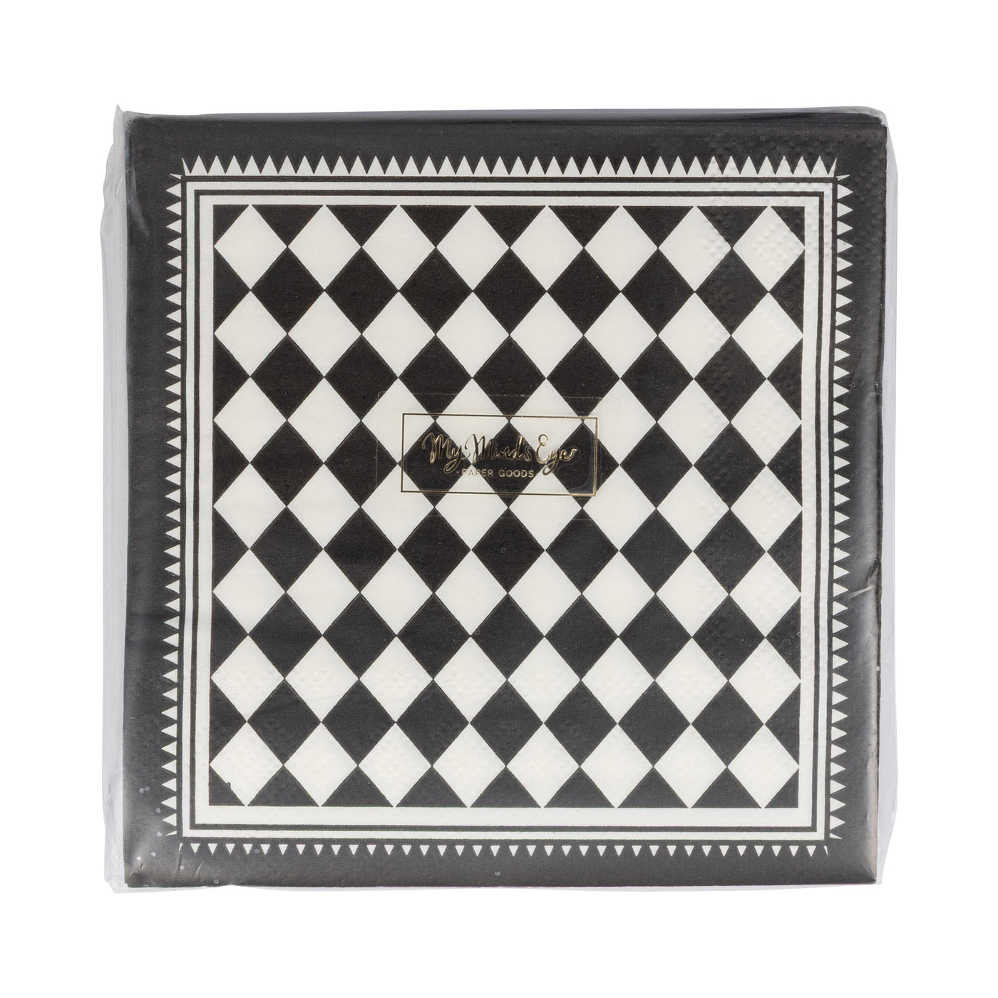 Black Checkers Cocktail Napkin