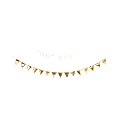 Oh Baby Felt and Gold Banner Set