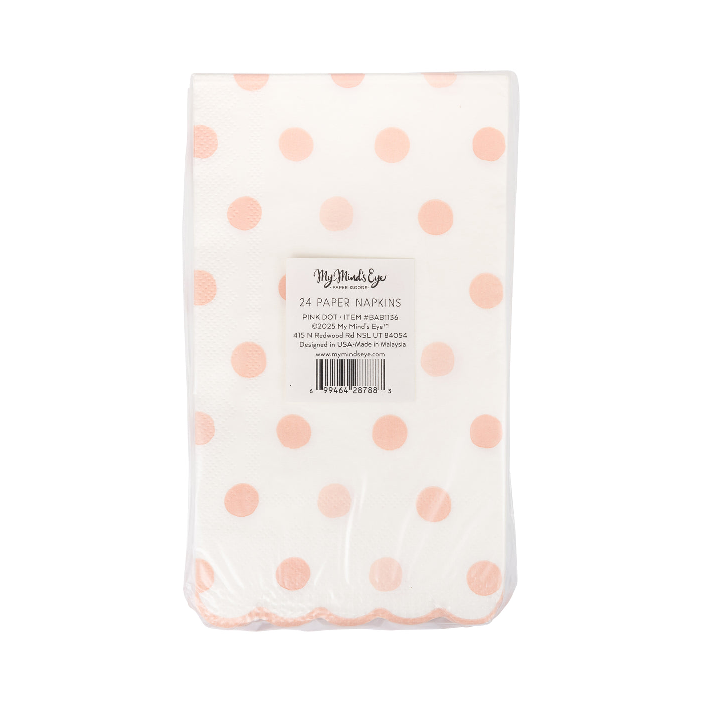 Baby Pink Polka Dot Dinner Napkin