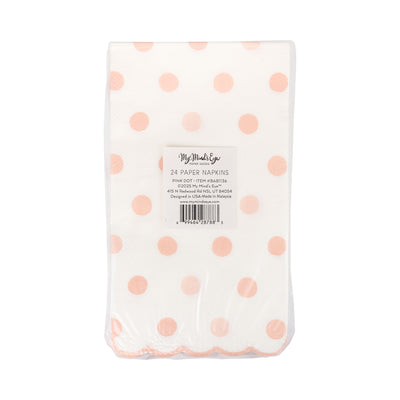 Baby Pink Polka Dot Dinner Napkin