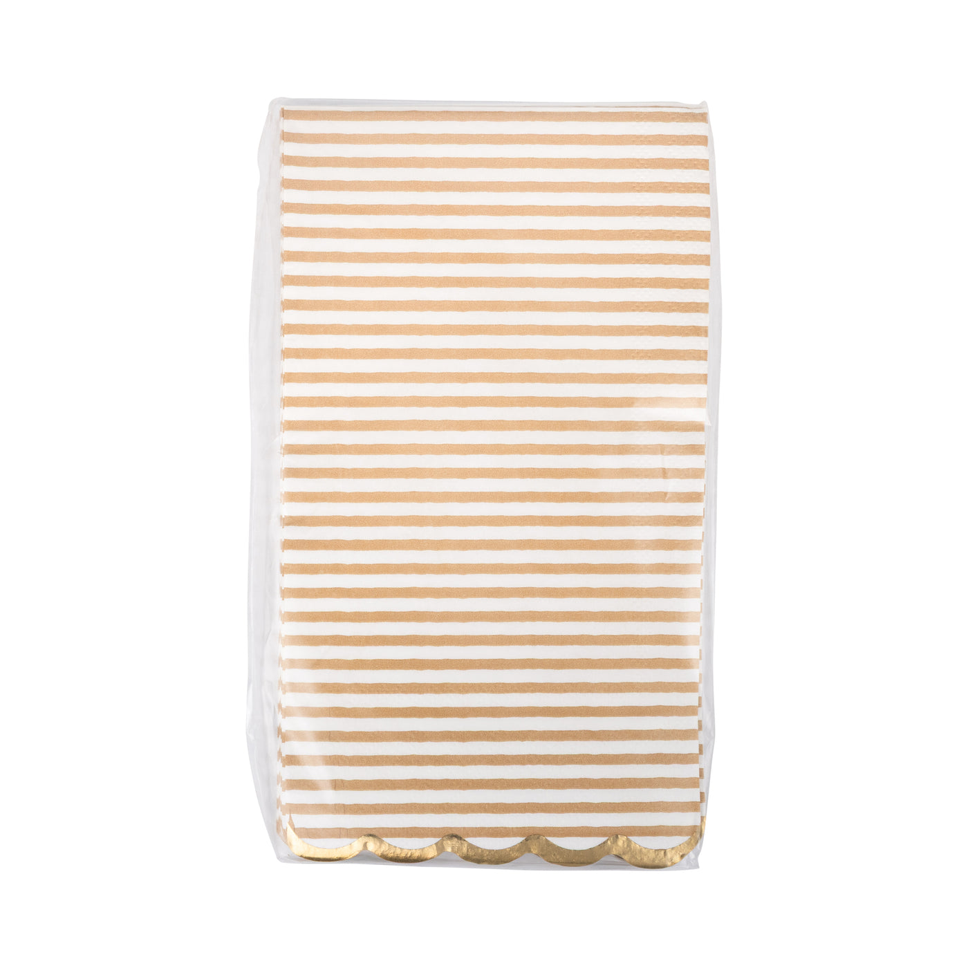 Tan Striped Dinner Dinner Napkin