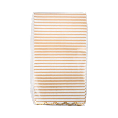 Tan Striped Dinner Dinner Napkin