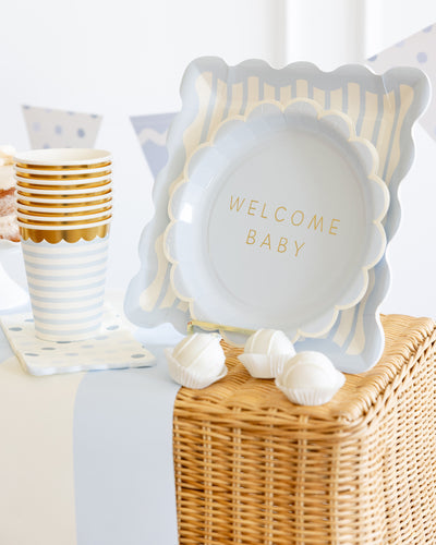 Blue Striped 10" Plate
