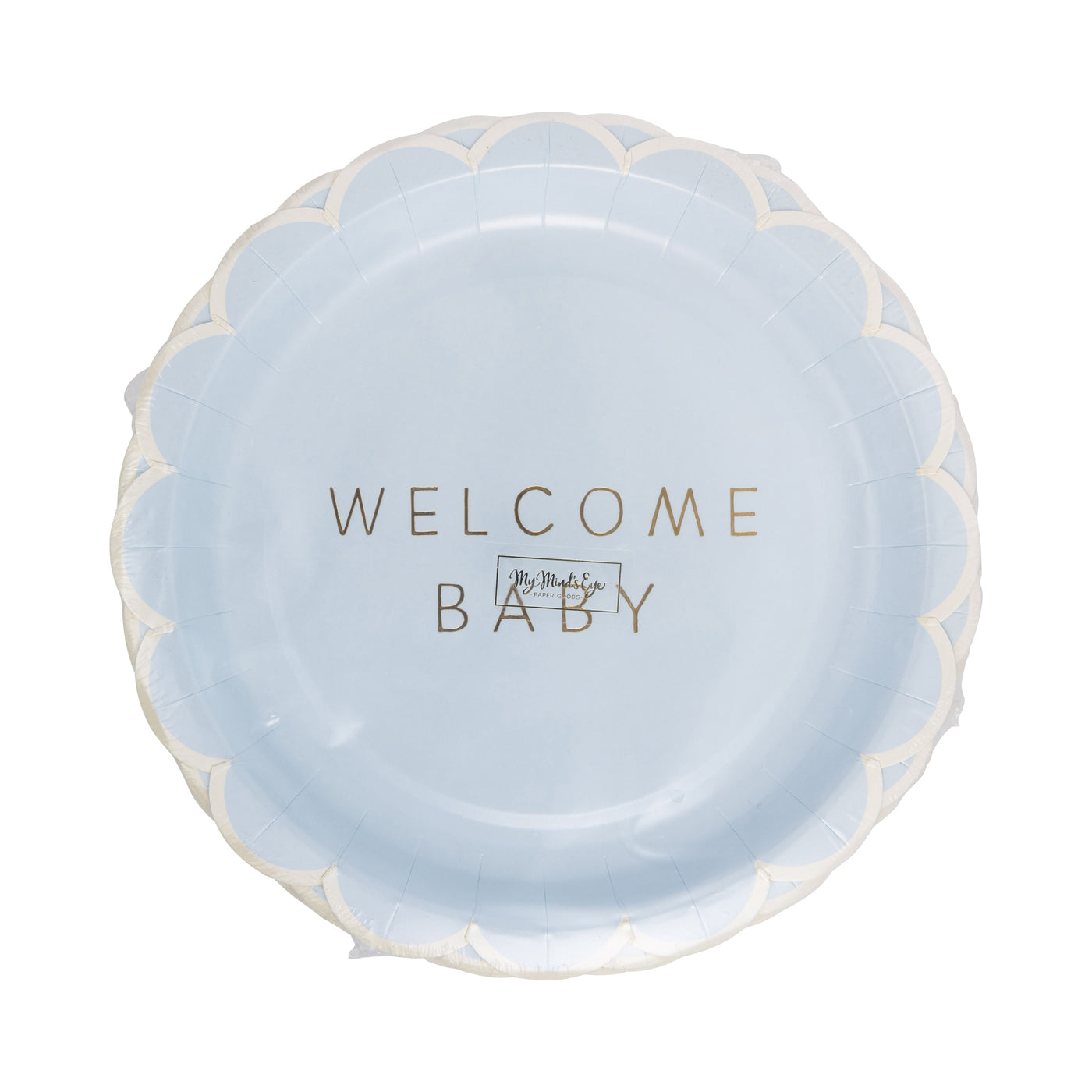 Welcome Baby Blue Plate
