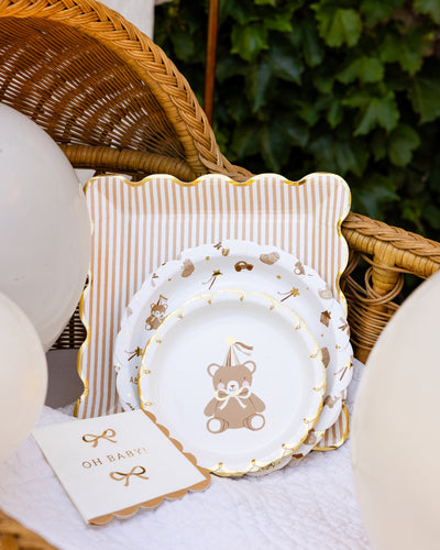 Teddy Bear Baby Dessert Plate