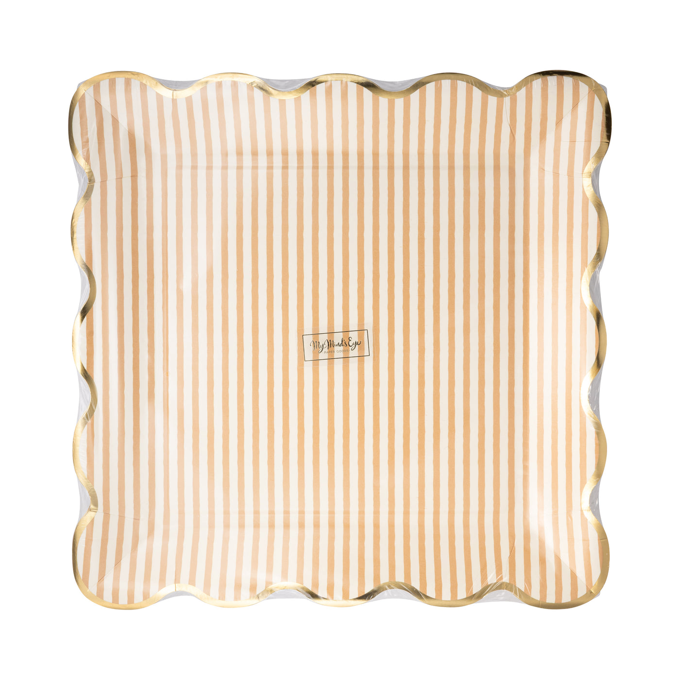 Tan Striped 10" Plate