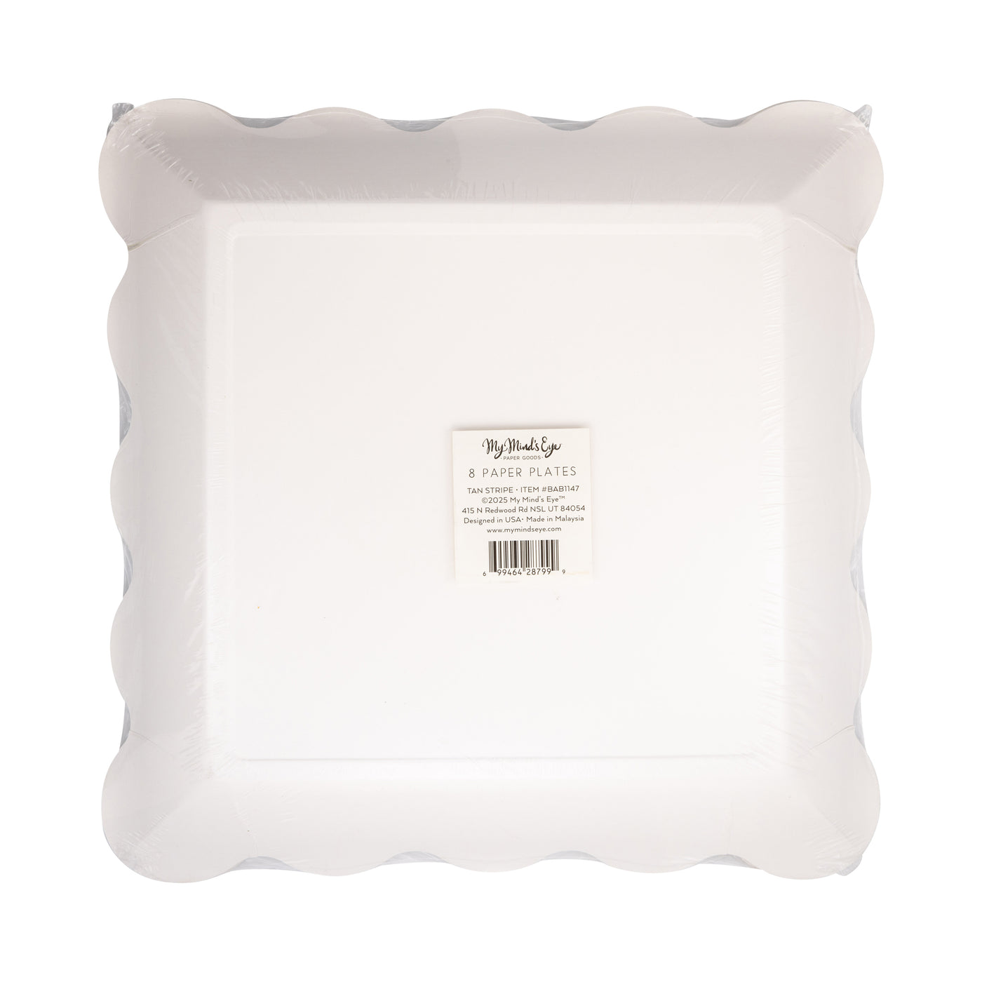 Tan Striped 10" Plate