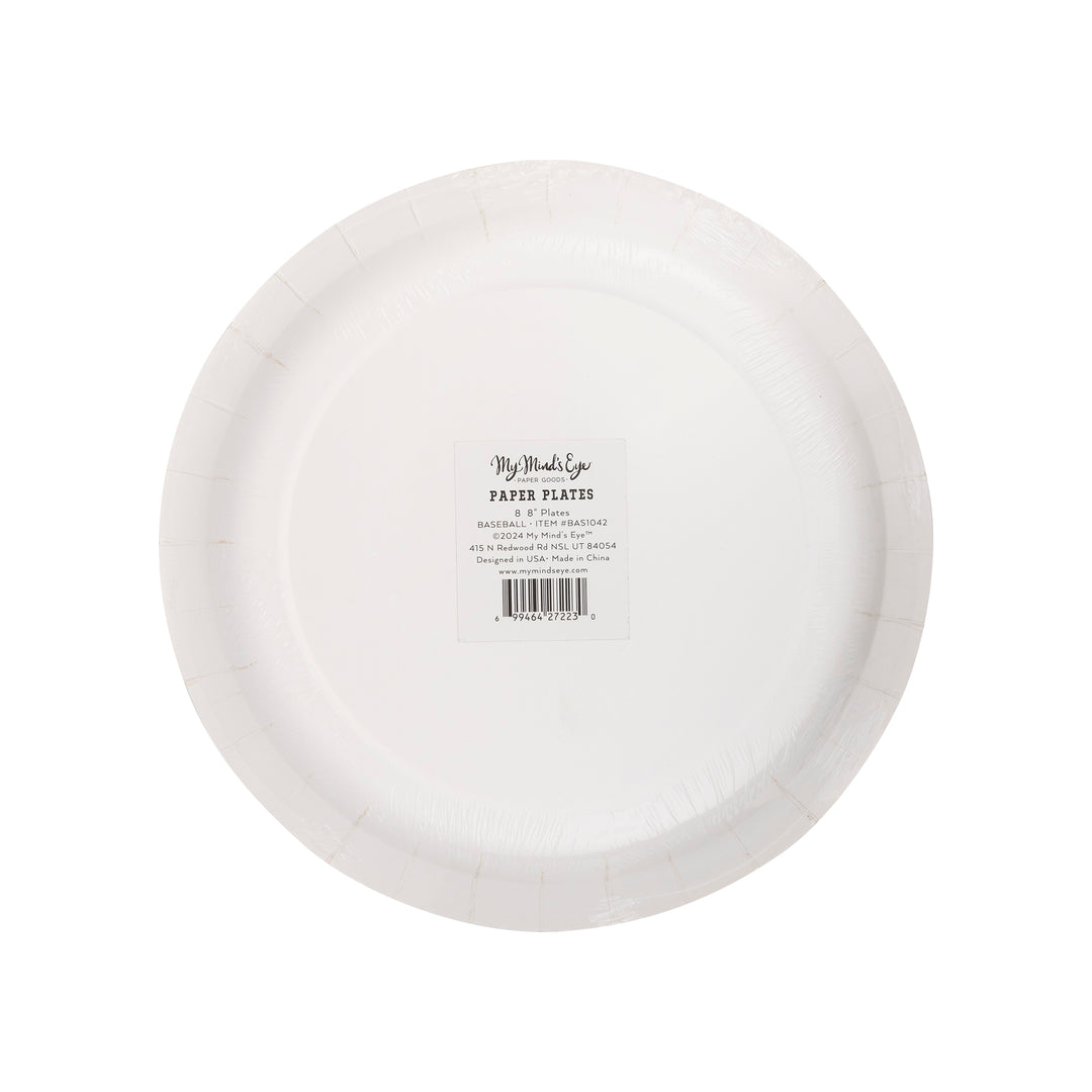 Baseball Dessert Plates - 7 Inch Round Paper Plates, 24 Count, Perfect For Sports Themed Parties - View #2