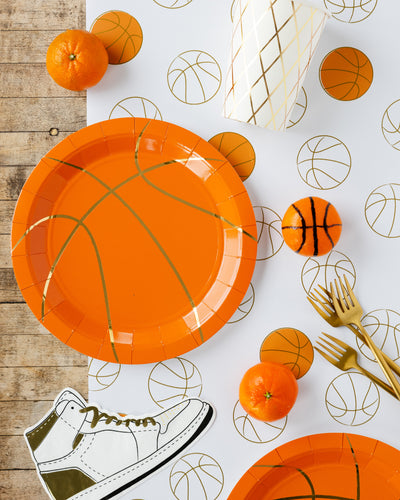 Basketball 9" Paper Plate