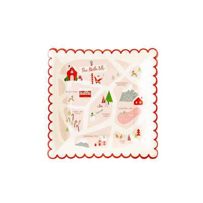Believe North Pole Map Paper Plate