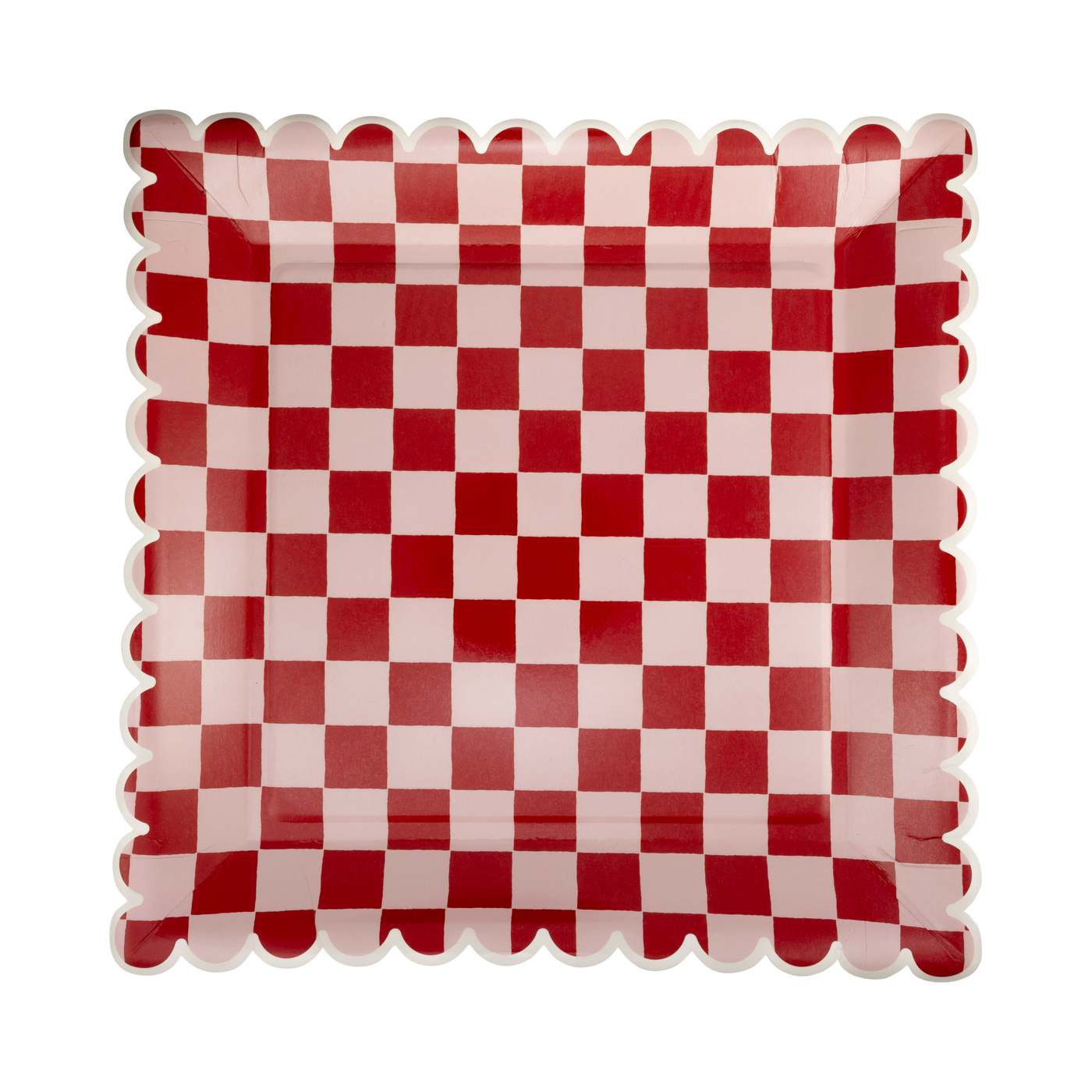 Pink and Red Checked Paper Plates