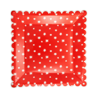 Large Red Star Plate