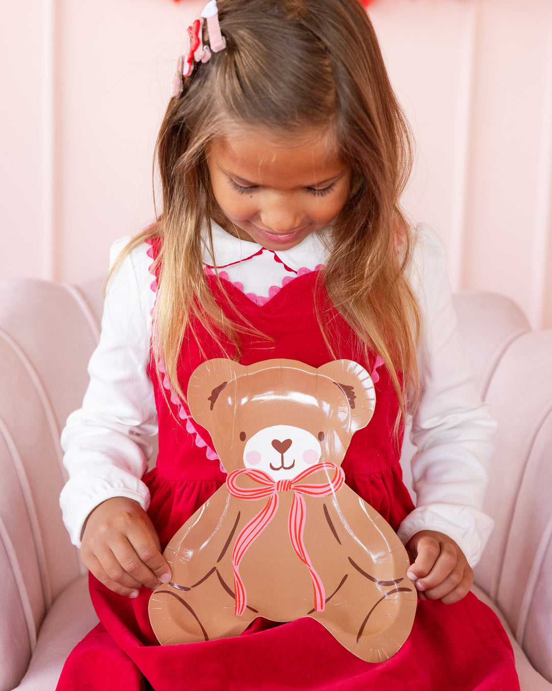 Occasions Beary Loved Teddy Bear Shaped Plate Set.