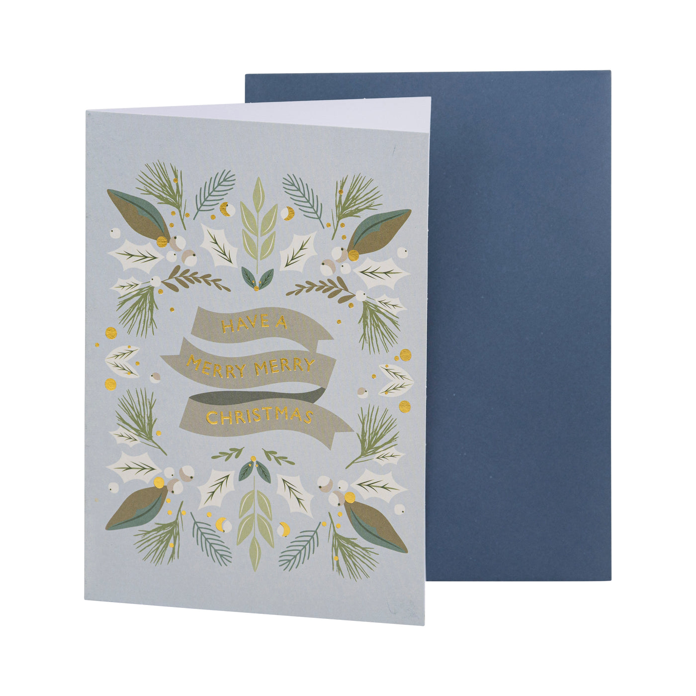 Blue Merry Christmas Boxed Card Set