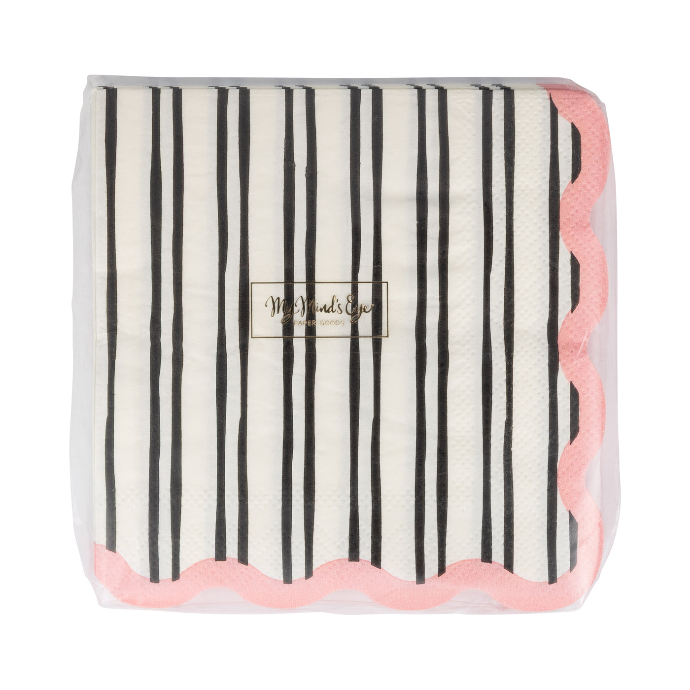 White & Black Striped Cocktail Napkin