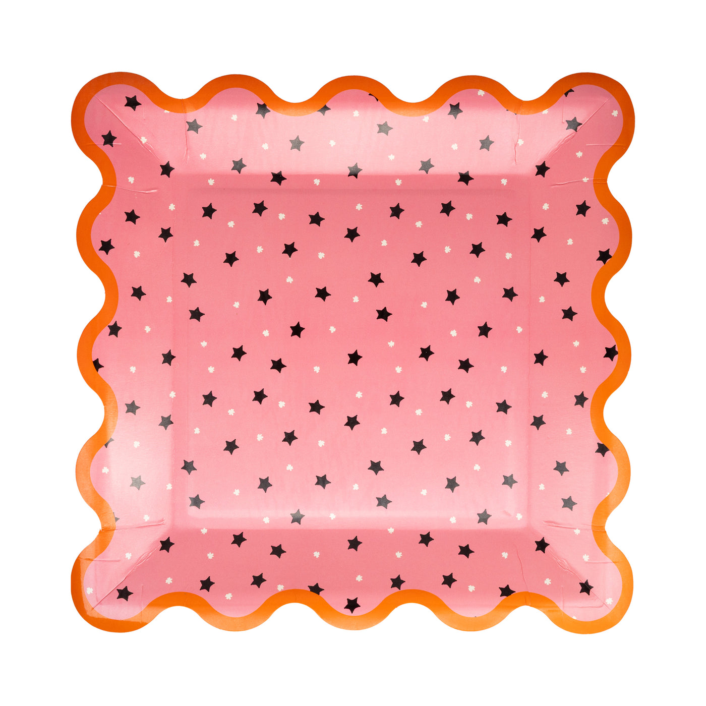 Pink with Black Star Paper Plate