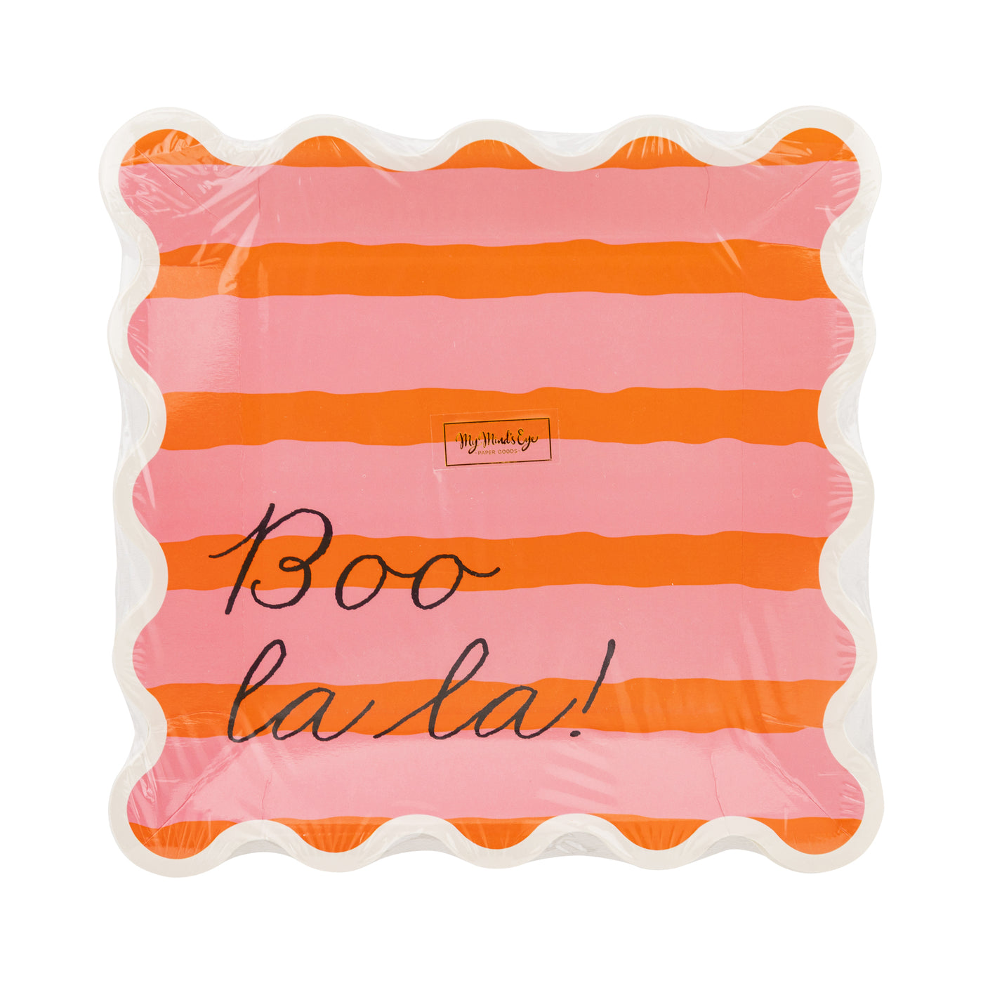 Pink & Orange Boo La La Paper Plate