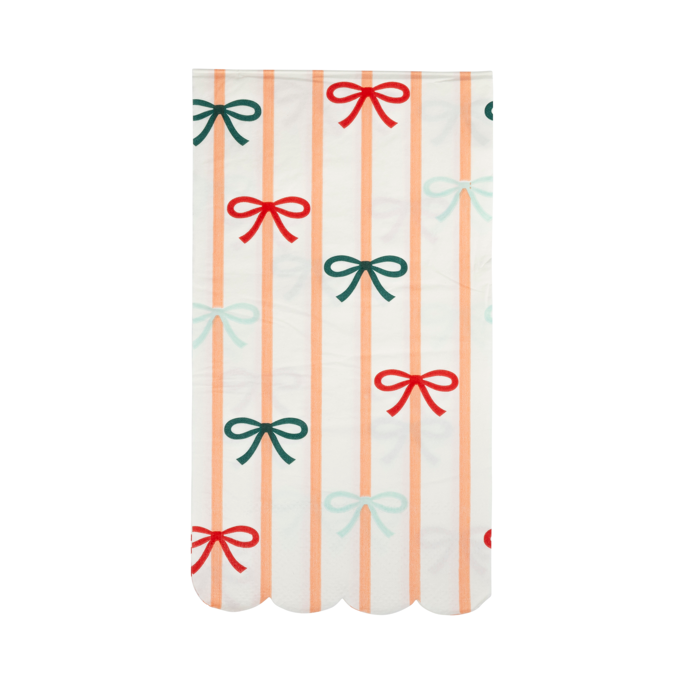 Bows and Stripes Scalloped Dinner Napkin