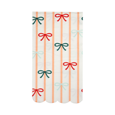 Bows and Stripes Scalloped Dinner Napkin