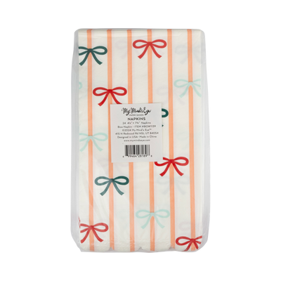 Bows and Stripes Scalloped Dinner Napkin