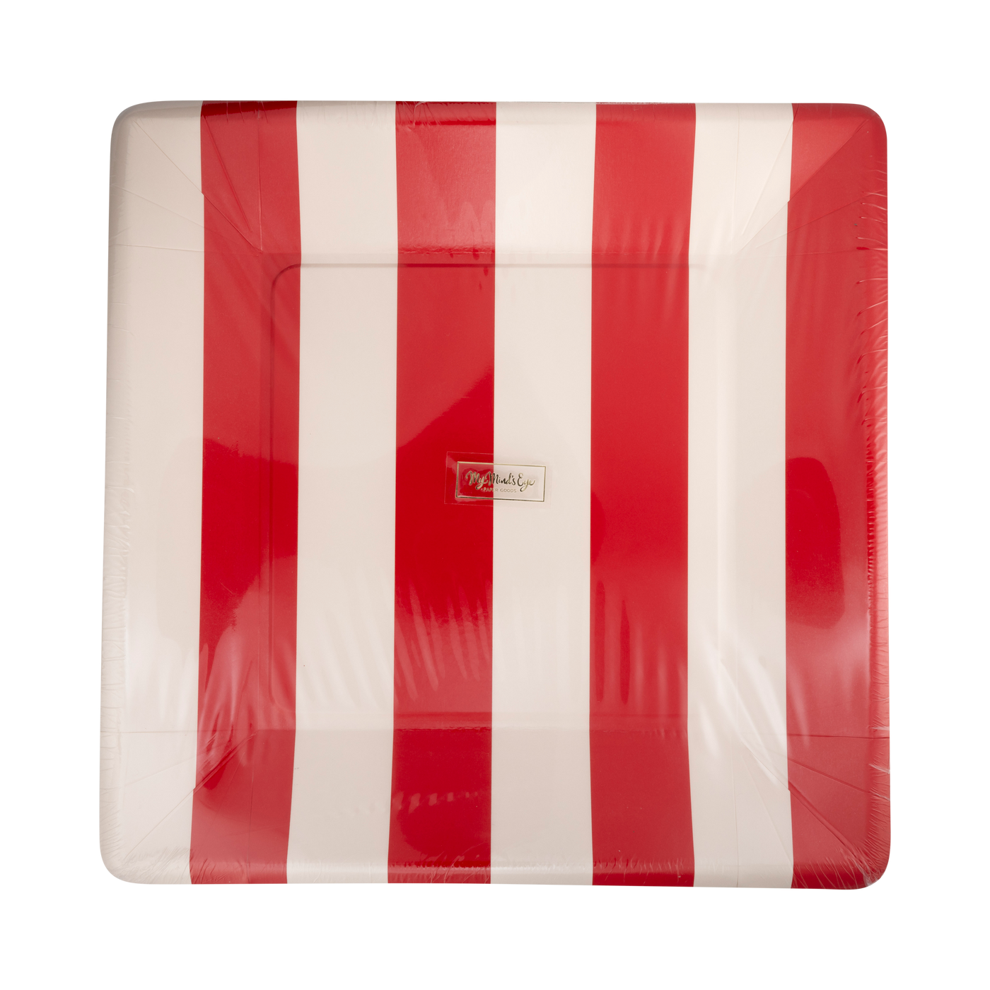 Red and Pink Striped 11" Plate