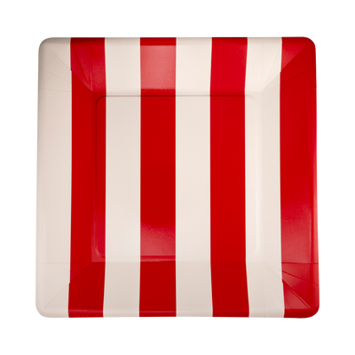 Red and Pink Striped 11" Plate