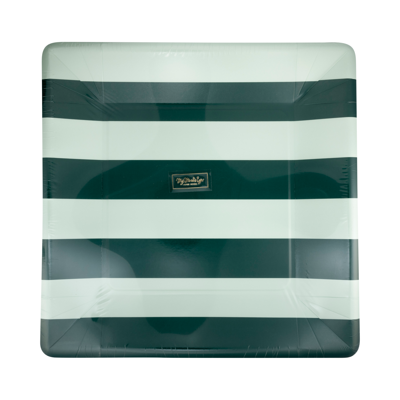 Green and Mint Striped 11" Plate