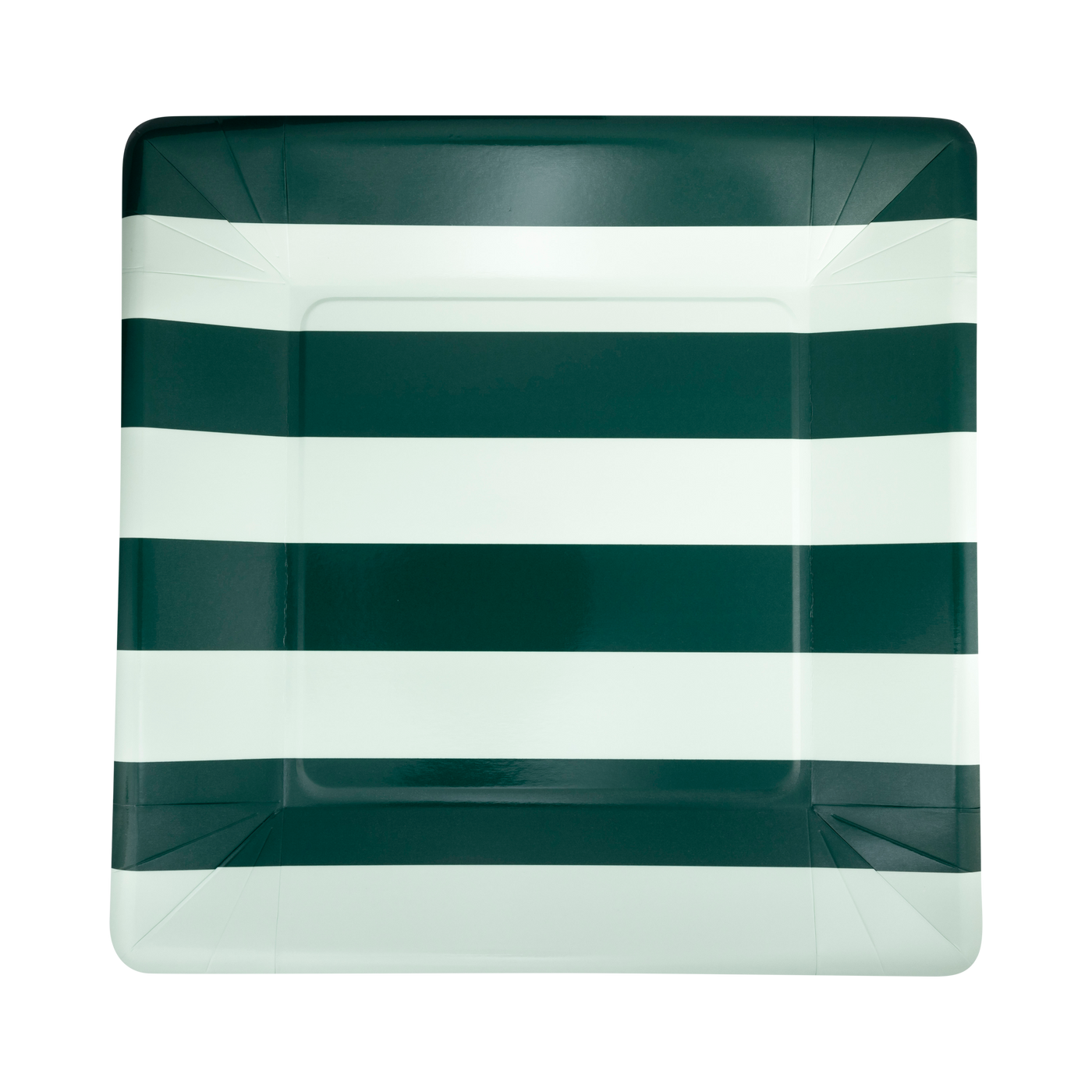 Green and Mint Striped 11" Plate