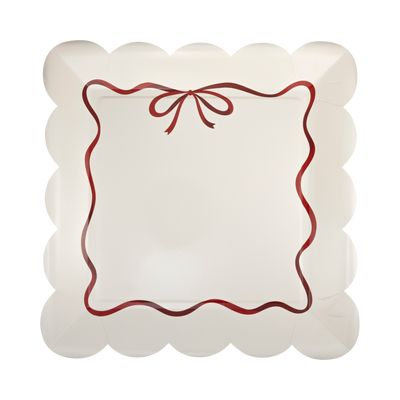 Red Bow Border 10" Plate