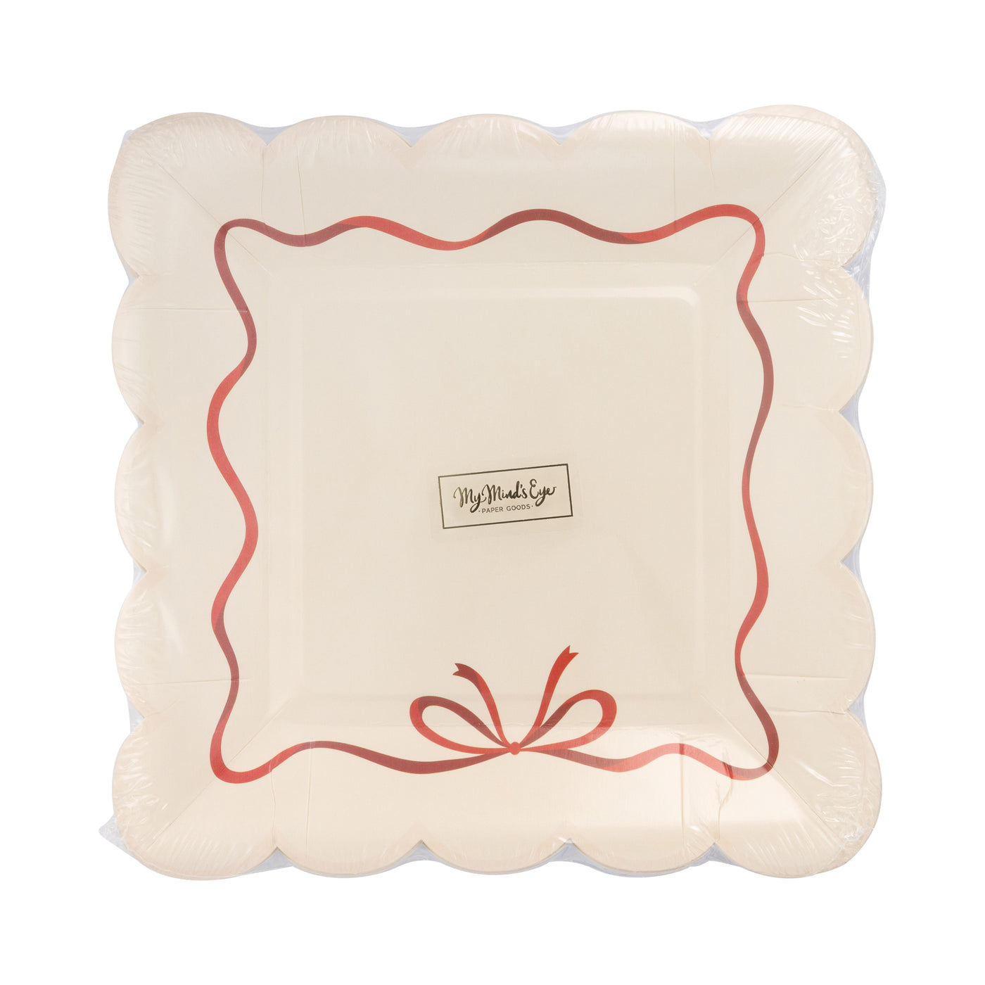 Red Border Plate Red Bow Border Plate.
