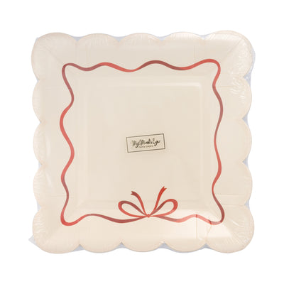 Red Bow Border Plate