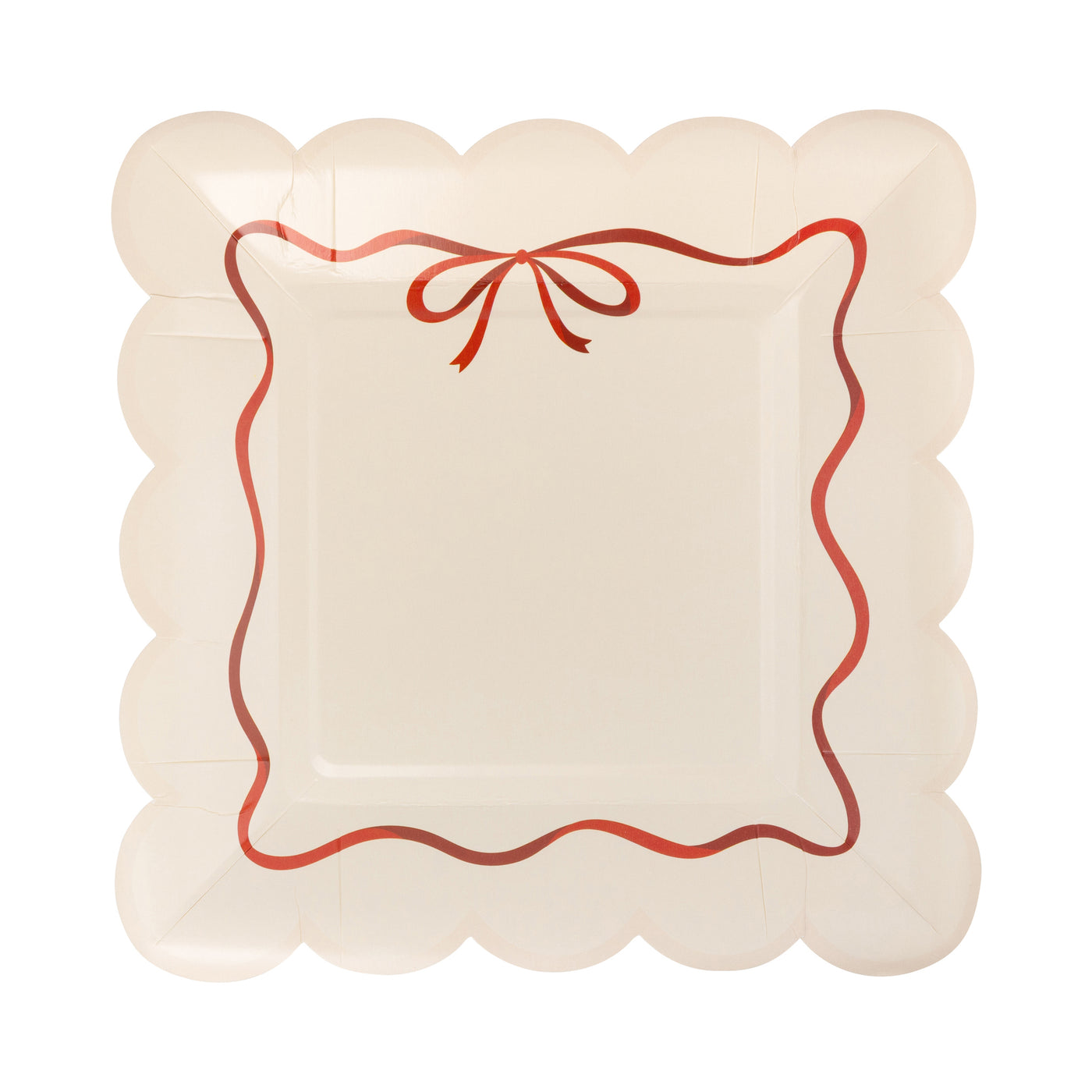 Red Border Plate Red Bow Border Plate.