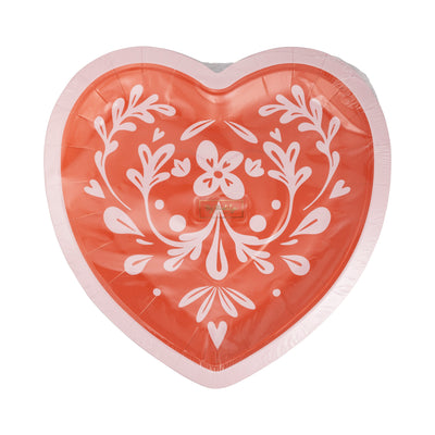 Folk Heart Shaped Plate