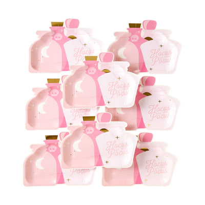 Pink Witches Potion Bottles Paper Plate