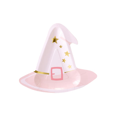 Pink Witch Hat Paper Plate