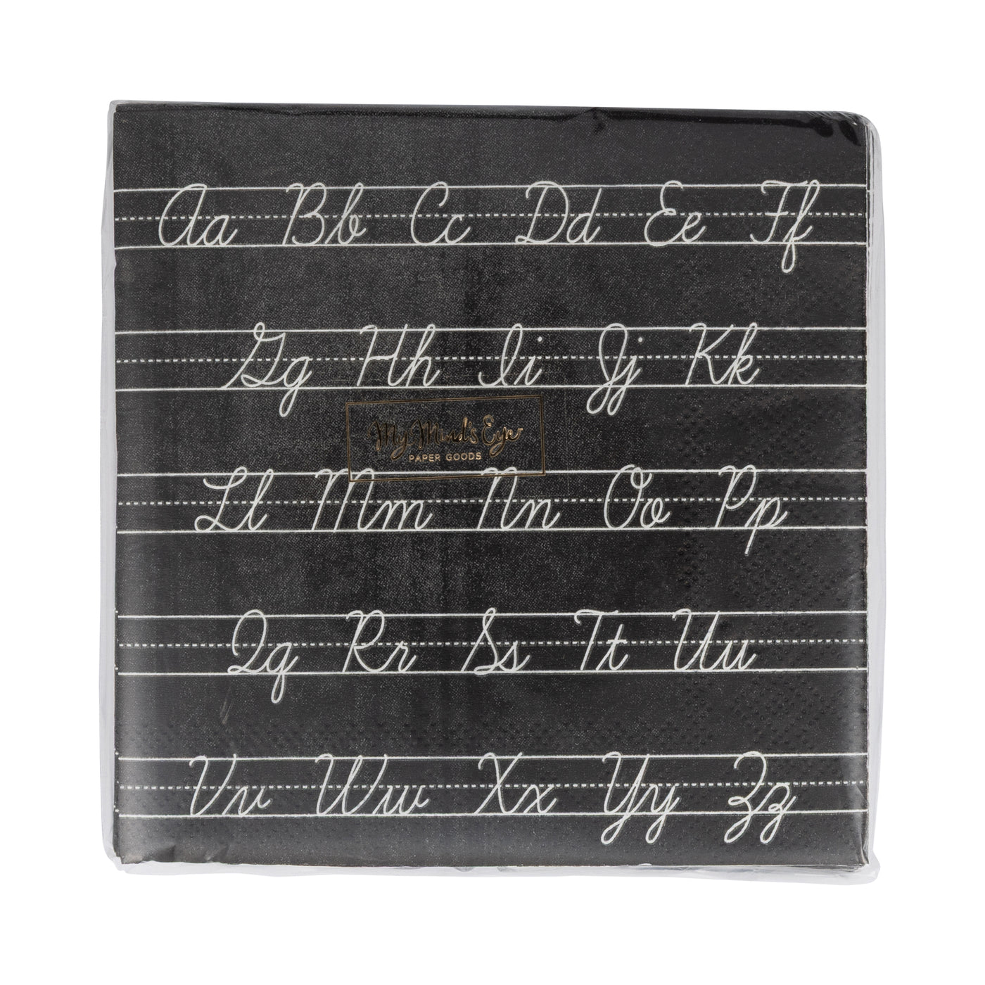 Cursive ABCs Paper Cocktail Napkin