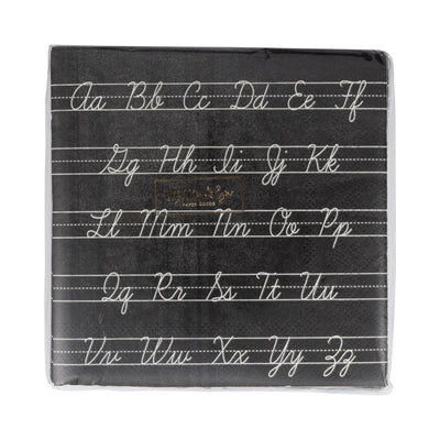 Cursive ABCs Paper Cocktail Napkin
