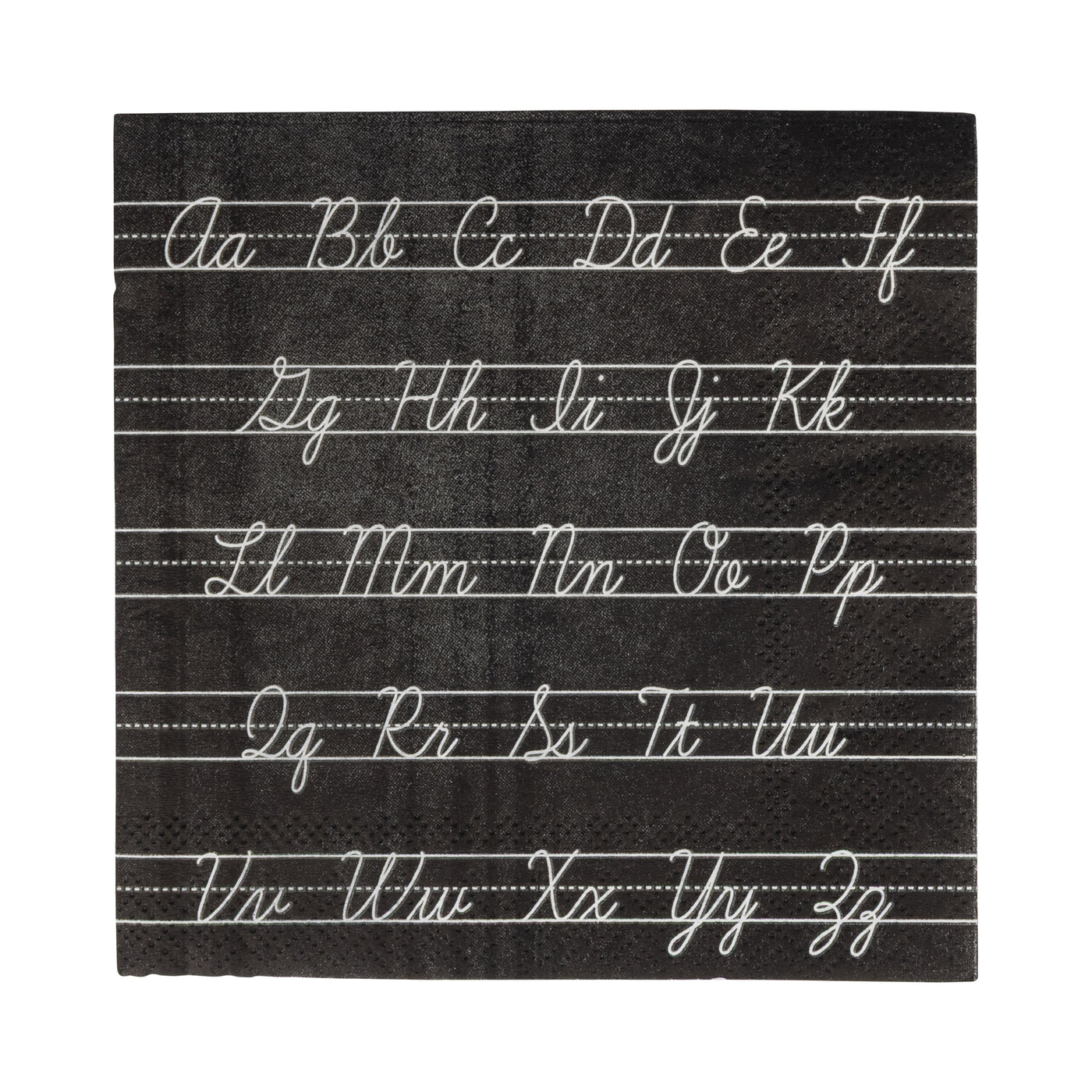 Cursive ABCs Paper Cocktail Napkin