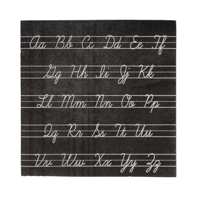Cursive ABCs Paper Cocktail Napkin